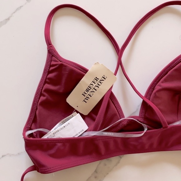 Forever 21 Burgundy Crisscross Bikini Top - Picture 7 of 8